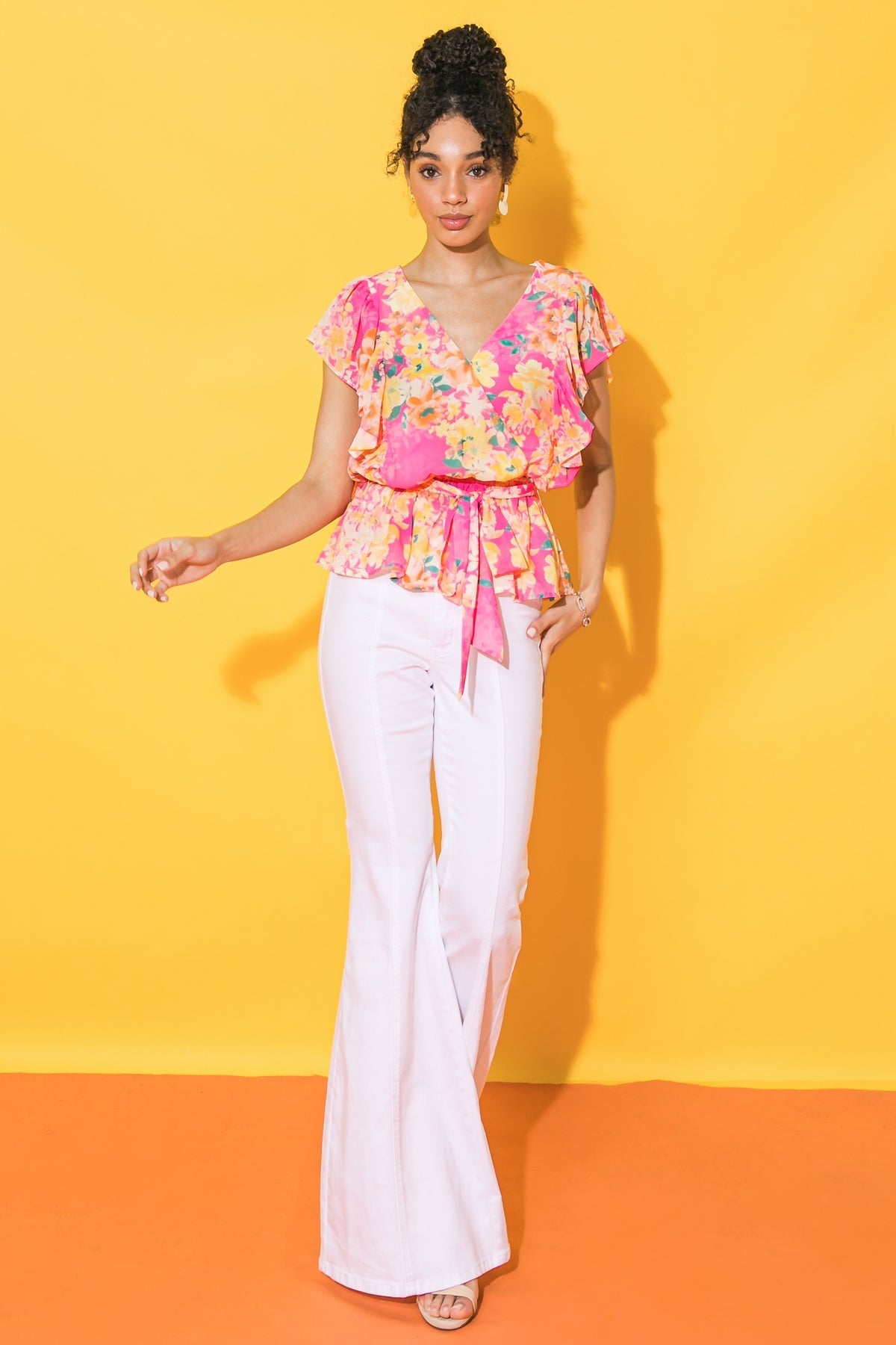 FADED VIEW WOVEN TOP Flying Tomato